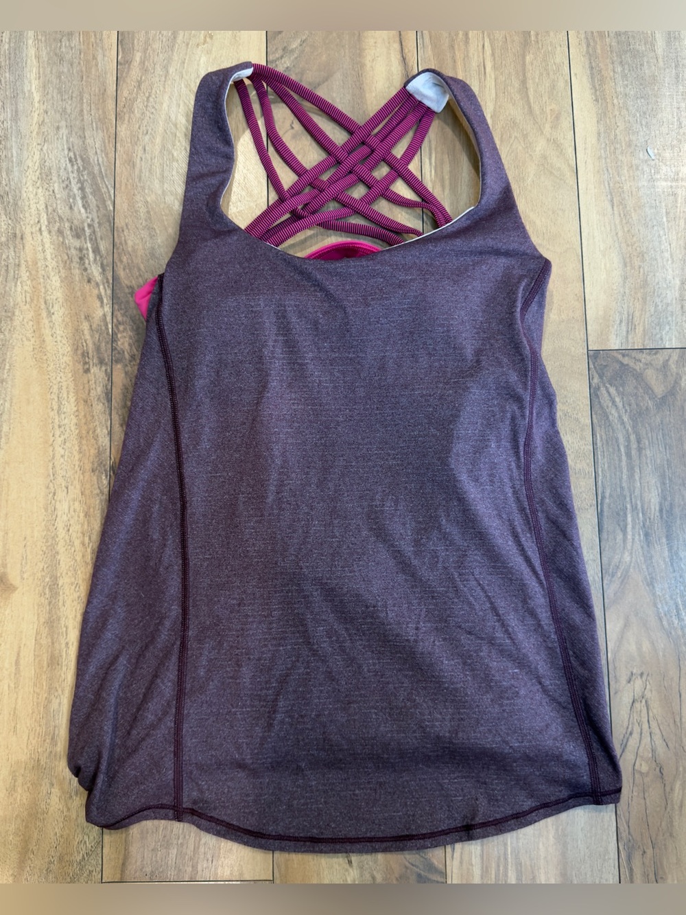 Lululemon Wild Tank Heathered Bordeaux Drama Burgundy Sleeveless Top Size 4